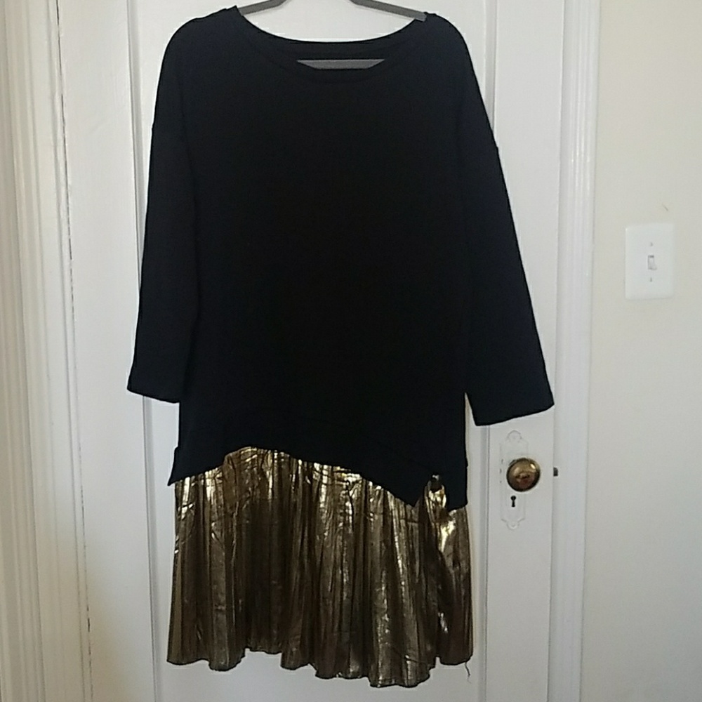 Black dress with gold skirt